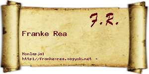 Franke Rea névjegykártya
